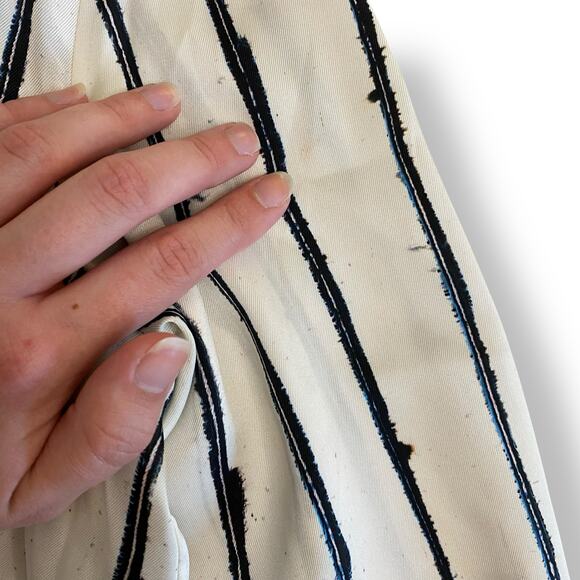 Mango NWOT Striped Wrap Blouse Womens Size 6 White Business‎ Preppy - Picture 6 of 10